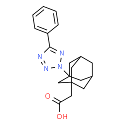 ChemSpider 2D Image | [3-(5-Phenyl-2H-tetrazol-2-yl)adamantan-1-yl]acetic acid | C19H22N4O2