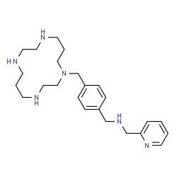 ChemSpider 2D Image | 1-(2-Pyridinyl)-N-[4-(1,4,8,11-tetraazacyclotetradecan-1-ylmethyl)benzyl]methanamine | C24H38N6