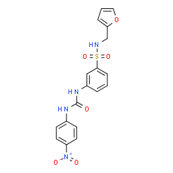 ChemSpider 2D Image | N-(2-Furylmethyl)-3-{[(4-nitrophenyl)carbamoyl]amino}benzenesulfonamide | C18H16N4O6S