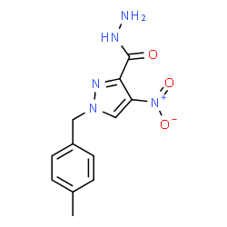 ChemSpider 2D Image | 1-(4-Methylbenzyl)-4-nitro-1H-pyrazole-3-carbohydrazide | C12H13N5O3