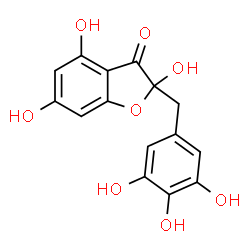 ChemSpider 2D Image | 2,4,6-Trihydroxy-2-(3,4,5-trihydroxybenzyl)-1-benzofuran-3(2H)-one | C15H12O8
