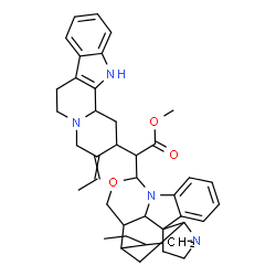 ChemSpider 2D Image | Methyl (3-ethylidene-1,2,3,4,6,7,12,12b-octahydroindolo[2,3-a]quinolizin-2-yl)(14-ethyl-10-oxa-8,16-diazahexacyclo[11.5.2.1~1,8~.0~2,7~.0~12,21~.0~16,19~]henicosa-2,4,6-trien-9-yl)acetate | C40H48N4O3