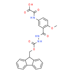 ChemSpider 2D Image | 2-(3-((2-((9-fluorenylmethoxy)carbonyl)hydrazino)carbonyl)-4-methoxyanilino)-2-oxoacetic acid | C25H21N3O7