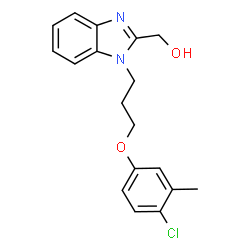 ChemSpider 2D Image | 1-[3-(4-Chloro-3-methylphenoxy)propyl]-1H-benzimidazole-2-methanol | C18H19ClN2O2