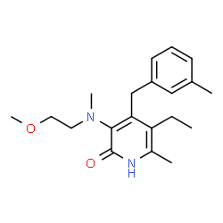 ChemSpider 2D Image | 5-ethyl-3-[(2-methoxyethyl)(methyl)amino]-6-methyl-4-(3-methylbenzyl)pyridin-2-ol | C20H28N2O2