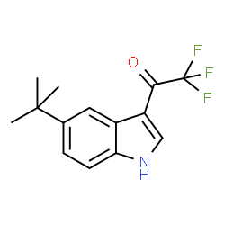 ChemSpider 2D Image | 2,2,2-Trifluoro-1-[5-(2-methyl-2-propanyl)-1H-indol-3-yl]ethanone | C14H14F3NO