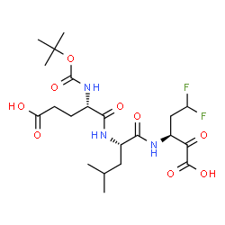 ChemSpider 2D Image | N-(Tert-Butoxycarbonyl)-L-Alpha-Glutamyl-N-[(1r)-1-(Carboxycarbonyl)-3,3-Difluoropropyl]-L-Leucinamide | C21H33F2N3O9