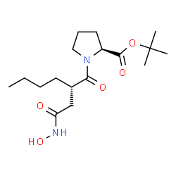 ChemSpider 2D Image | 2-Methyl-2-propanyl 1-{(2R)-2-[2-(hydroxyamino)-2-oxoethyl]hexanoyl}-L-prolinate | C17H30N2O5