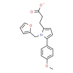 ChemSpider 2D Image | 3-[1-(2-Furylmethyl)-5-(4-methoxyphenyl)-1H-pyrrol-2-yl]propanoate | C19H18NO4