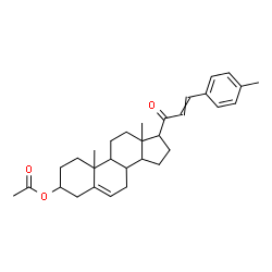 ChemSpider 2D Image | 10,13-Dimethyl-17-[3-(4-methylphenyl)acryloyl]-2,3,4,7,8,9,10,11,12,13,14,15,16,17-tetradecahydro-1H-cyclopenta[a]phenanthren-3-yl acetate | C31H40O3