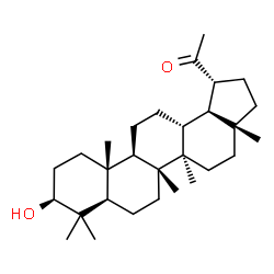 ChemSpider 2D Image | 1-[(1R,3aR,5aR,5bR,7aR,9S,11aR,11bR,13aR,13bS)-9-Hydroxy-3a,5a,5b,8,8,11a-hexamethylicosahydro-1H-cyclopenta[a]chrysen-1-yl]ethanone | C29H48O2
