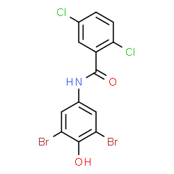 ChemSpider 2D Image | 2,5-Dichloro-N-(3,5-dibromo-4-hydroxyphenyl)benzamide | C13H7Br2Cl2NO2