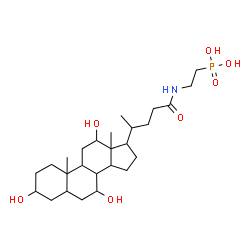 ChemSpider 2D Image | {2-[(3,7,12-Trihydroxy-24-oxocholan-24-yl)amino]ethyl}phosphonic acid | C26H46NO7P