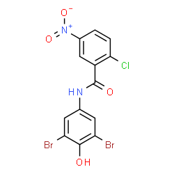 ChemSpider 2D Image | 2-Chloro-N-(3,5-dibromo-4-hydroxyphenyl)-5-nitrobenzamide | C13H7Br2ClN2O4