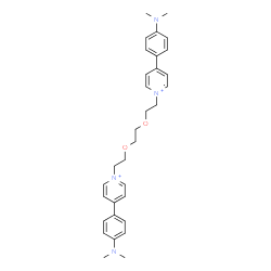 ChemSpider 2D Image | 1,1'-[1,2-Ethanediylbis(oxy-2,1-ethanediyl)]bis{4-[4-(dimethylamino)phenyl]pyridinium} | C32H40N4O2