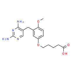ChemSpider 2D Image | 2,4-diamino-5-(2-methoxy-5-(4-carboxybutyloxy)benzyl)pyrimidine | C17H22N4O4