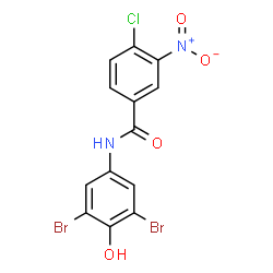 ChemSpider 2D Image | 4-Chloro-N-(3,5-dibromo-4-hydroxyphenyl)-3-nitrobenzamide | C13H7Br2ClN2O4
