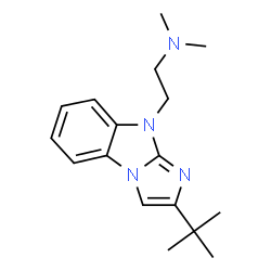 ChemSpider 2D Image | N,N-Dimethyl-2-[2-(2-methyl-2-propanyl)-9H-imidazo[1,2-a]benzimidazol-9-yl]ethanamine | C17H24N4
