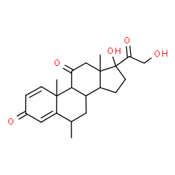 ChemSpider 2D Image | 17,21-Dihydroxy-6-methylpregna-1,4-diene-3,11,20-trione | C22H28O5