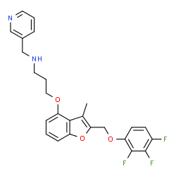 ChemSpider 2D Image | 3-({3-Methyl-2-[(2,3,4-trifluorophenoxy)methyl]-1-benzofuran-4-yl}oxy)-N-(3-pyridinylmethyl)-1-propanamine | C25H23F3N2O3