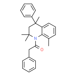 ChemSpider 2D Image | 2-Phenyl-1-(2,2,4,8-tetramethyl-4-phenyl-3,4-dihydro-1(2H)-quinolinyl)ethanone | C27H29NO