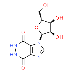 ChemSpider 2D Image | 1-(beta-D-Ribofuranosyl)-5,6-dihydro-1H-imidazo[4,5-d]pyridazine-4,7-dione | C10H12N4O6