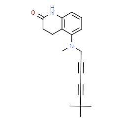 ChemSpider 2D Image | 5-[(6,6-Dimethyl-2,4-heptadiyn-1-yl)(methyl)amino]-3,4-dihydro-2(1H)-quinolinone | C19H22N2O