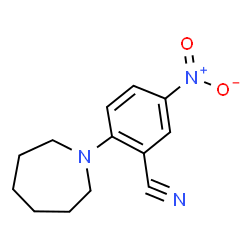 ChemSpider 2D Image | 2-(1-Azepanyl)-5-nitrobenzonitrile | C13H15N3O2
