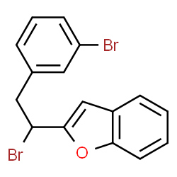 ChemSpider 2D Image | 2-[1-Bromo-2-(3-bromophenyl)ethyl]-1-benzofuran | C16H12Br2O