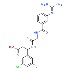 ChemSpider 2D Image | 3-[(N-{3-[(Diaminomethylene)amino]benzoyl}glycyl)amino]-3-(3,5-dichlorophenyl)propanoic acid | C19H19Cl2N5O4