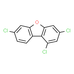 ChemSpider 2D Image | 1,3,7-TRICHLORODIBENZOFURAN | C12H5Cl3O