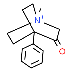 ChemSpider 2D Image | 1-Methyl-3-oxo-4-phenyl-1-azoniabicyclo[2.2.2]octane | C14H18NO