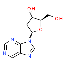 ChemSpider 2D Image | 9-(2-Deoxy-alpha-D-erythro-pentofuranosyl)-9H-purine | C10H12N4O3
