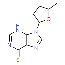 ChemSpider 2D Image | 9-(5-Methyltetrahydro-2-furanyl)-3,9-dihydro-6H-purine-6-thione | C10H12N4OS