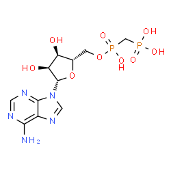 ChemSpider 2D Image | 9-{5-O-[Hydroxy(phosphonomethyl)phosphoryl]-beta-L-ribofuranosyl}-9H-purin-6-amine | C11H17N5O9P2