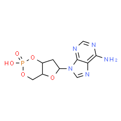 ChemSpider 2D Image | 6-(6-Amino-9H-purin-9-yl)tetrahydro-4H-furo[3,2-d][1,3,2]dioxaphosphinin-2-ol 2-oxide | C10H12N5O5P