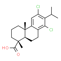 ChemSpider 2D Image | 12,14-Dichloroabieta-8(14),9(11),12-trien-18-oic acid | C20H26Cl2O2