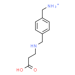 ChemSpider 2D Image | (4-{[(2-Carboxyethyl)amino]methyl}phenyl)methanaminium | C11H17N2O2