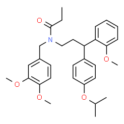 ChemSpider 2D Image | N-(3,4-Dimethoxybenzyl)-N-[3-(4-isopropoxyphenyl)-3-(2-methoxyphenyl)propyl]propanamide | C31H39NO5