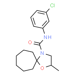 ChemSpider 2D Image | N-(3-Chlorophenyl)-2-methyl-1-oxa-4-azaspiro[4.6]undecane-4-carboxamide | C17H23ClN2O2