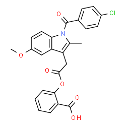 ChemSpider 2D Image | 2-{2-[1-(4-Chlorobenzoyl)-5-methoxy-2-methyl-1H-indol-3-yl]acetoxy}benzoic acid | C26H20ClNO6