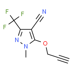 ChemSpider 2D Image | 1-Methyl-5-(2-propyn-1-yloxy)-3-(trifluoromethyl)-1H-pyrazole-4-carbonitrile | C9H6F3N3O