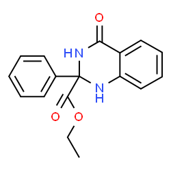 ChemSpider 2D Image | Ethyl 4-oxo-2-phenyl-1,2,3,4-tetrahydro-2-quinazolinecarboxylate | C17H16N2O3