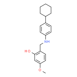 ChemSpider 2D Image | 2-((4-CYCLOHEXYLANILINO)METHYL)-5-METHOXYPHENOL | C20H25NO2
