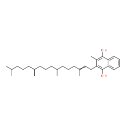 ChemSpider 2D Image | 2-Methyl-3-(3,7,11,15-tetramethyl-2-hexadecen-1-yl)-1,4-naphthalenediol | C31H48O2