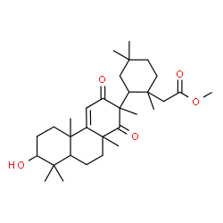 ChemSpider 2D Image | Methyl {2-[3-hydroxy-8,13-dimethyl-12,14-dioxopodocarp-9(11)-en-13-yl]-1,4,4-trimethylcyclohexyl}acetate | C31H48O5