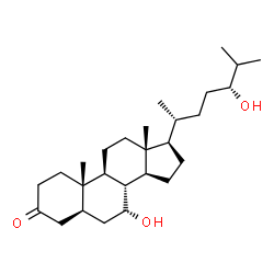ChemSpider 2D Image | (5alpha,7alpha,24R)-7,24-Dihydroxycholestan-3-one | C27H46O3