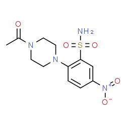 ChemSpider 2D Image | 2-(4-Acetyl-1-piperazinyl)-5-nitrobenzenesulfonamide | C12H16N4O5S