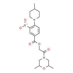 ChemSpider 2D Image | 2-(2,6-Dimethyl-4-morpholinyl)-2-oxoethyl 4-(4-methyl-1-piperidinyl)-3-nitrobenzoate | C21H29N3O6