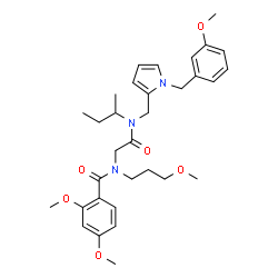 ChemSpider 2D Image | N-[2-(sec-Butyl{[1-(3-methoxybenzyl)-1H-pyrrol-2-yl]methyl}amino)-2-oxoethyl]-2,4-dimethoxy-N-(3-methoxypropyl)benzamide | C32H43N3O6